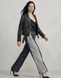 Two Color Panels Jeans High Rise wide leg black and grey size 26