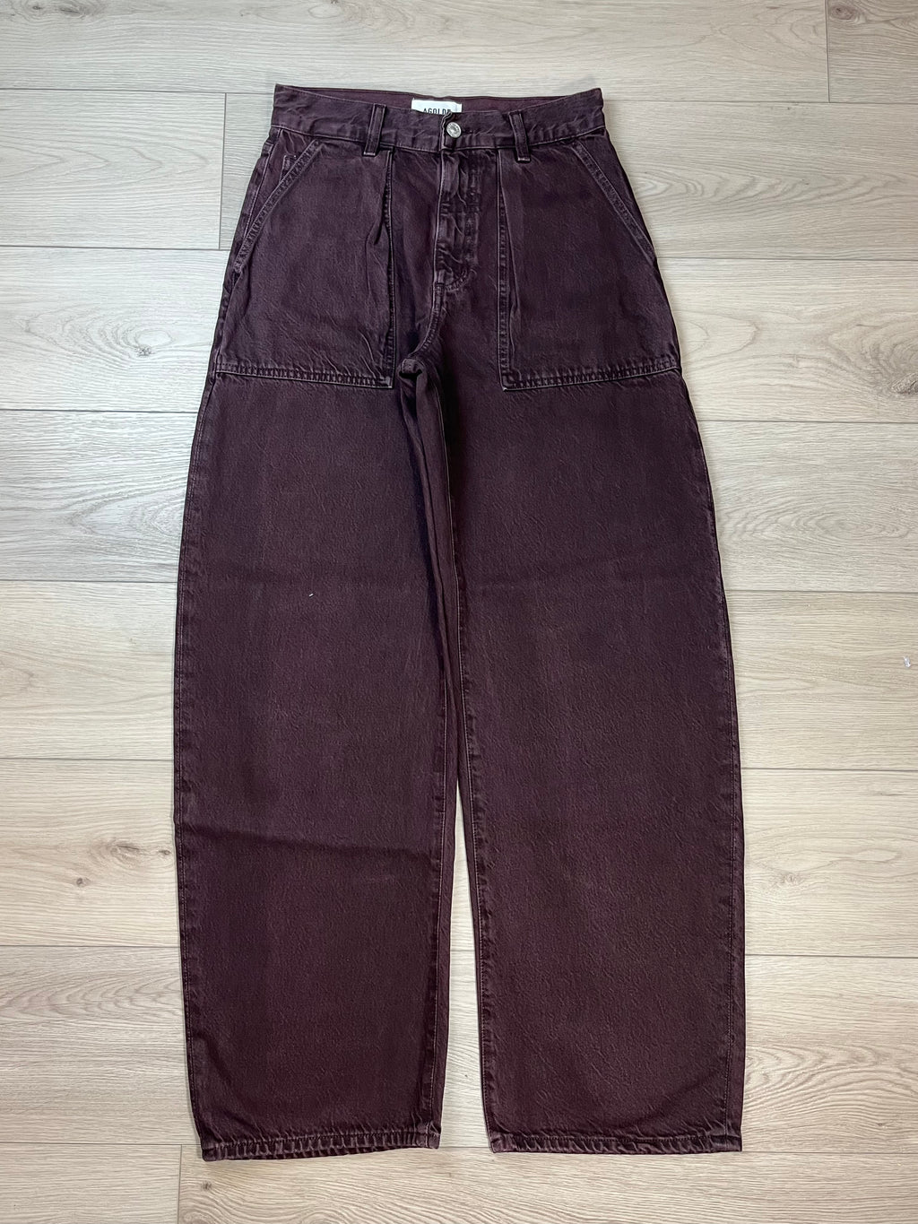 AGOLDE Sefton Barrel Jean in Burgundy – Size 24 – New