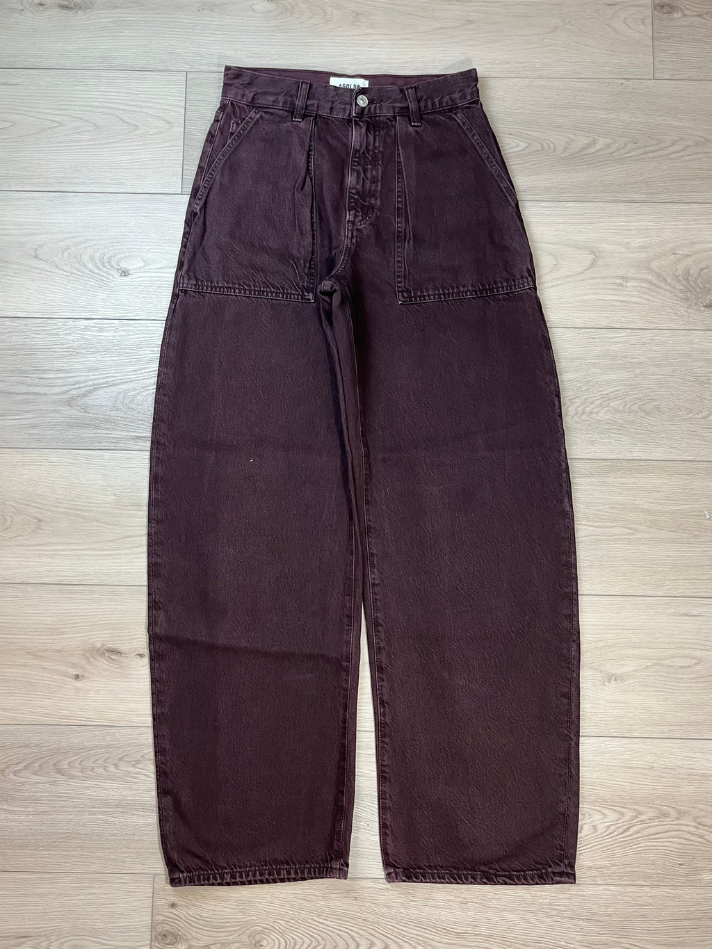 AGOLDE Sefton Barrel Jean in Burgundy – Size 24 – New