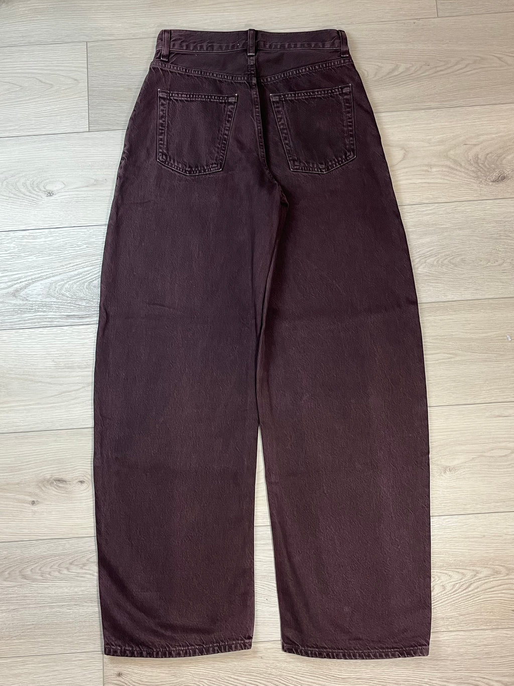 AGOLDE Sefton Barrel Jean in Burgundy – Size 24 – New