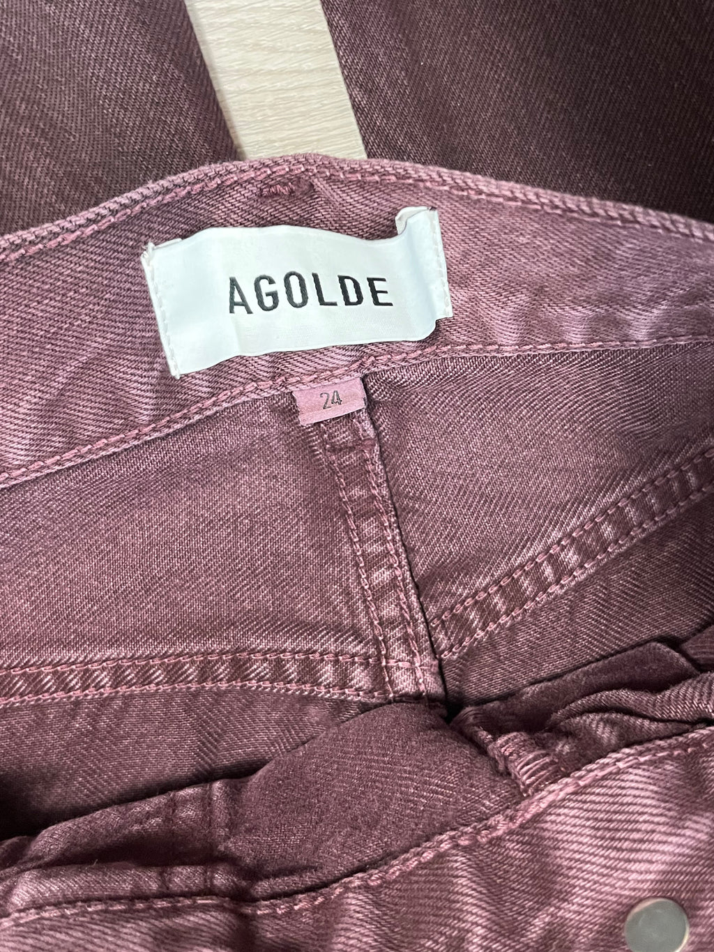 AGOLDE Sefton Barrel Jean in Burgundy – Size 24 – New