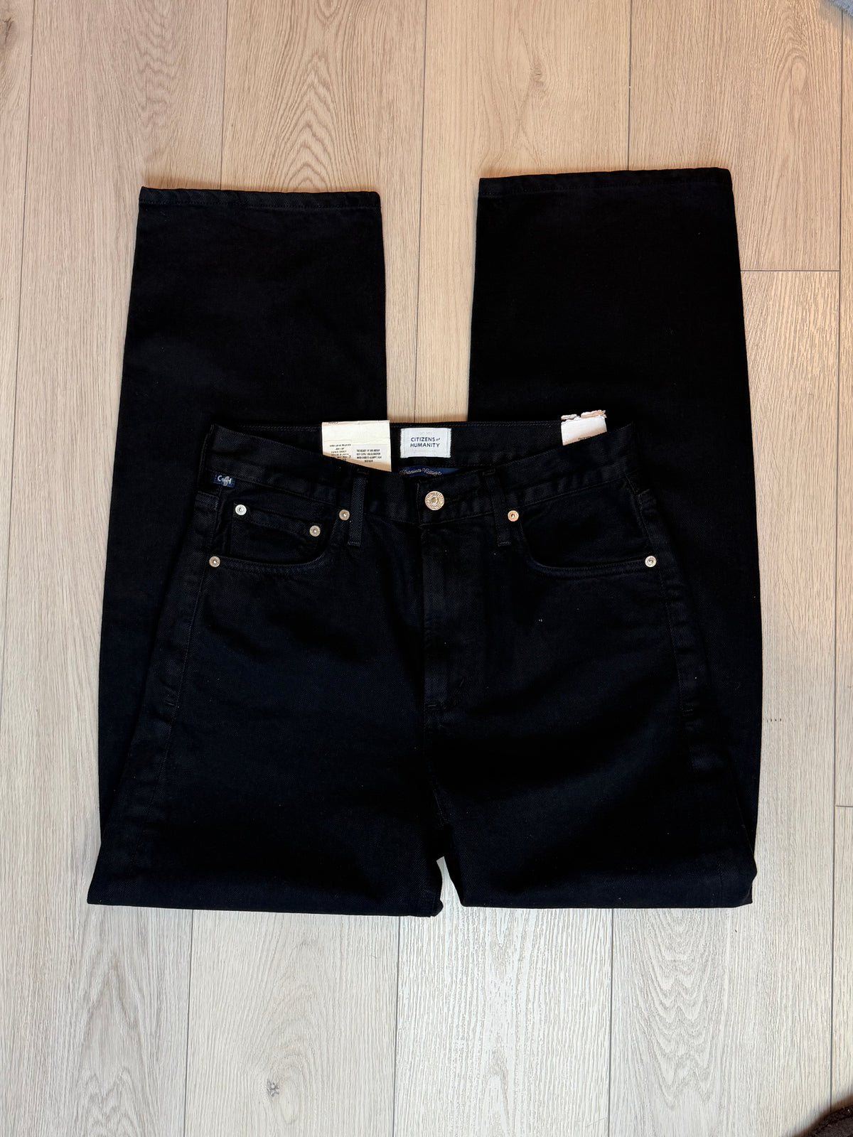 Miro Long Relaxed Jean In Solid Black