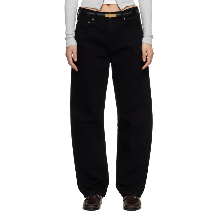 Miro Long Relaxed Jean In Solid Black