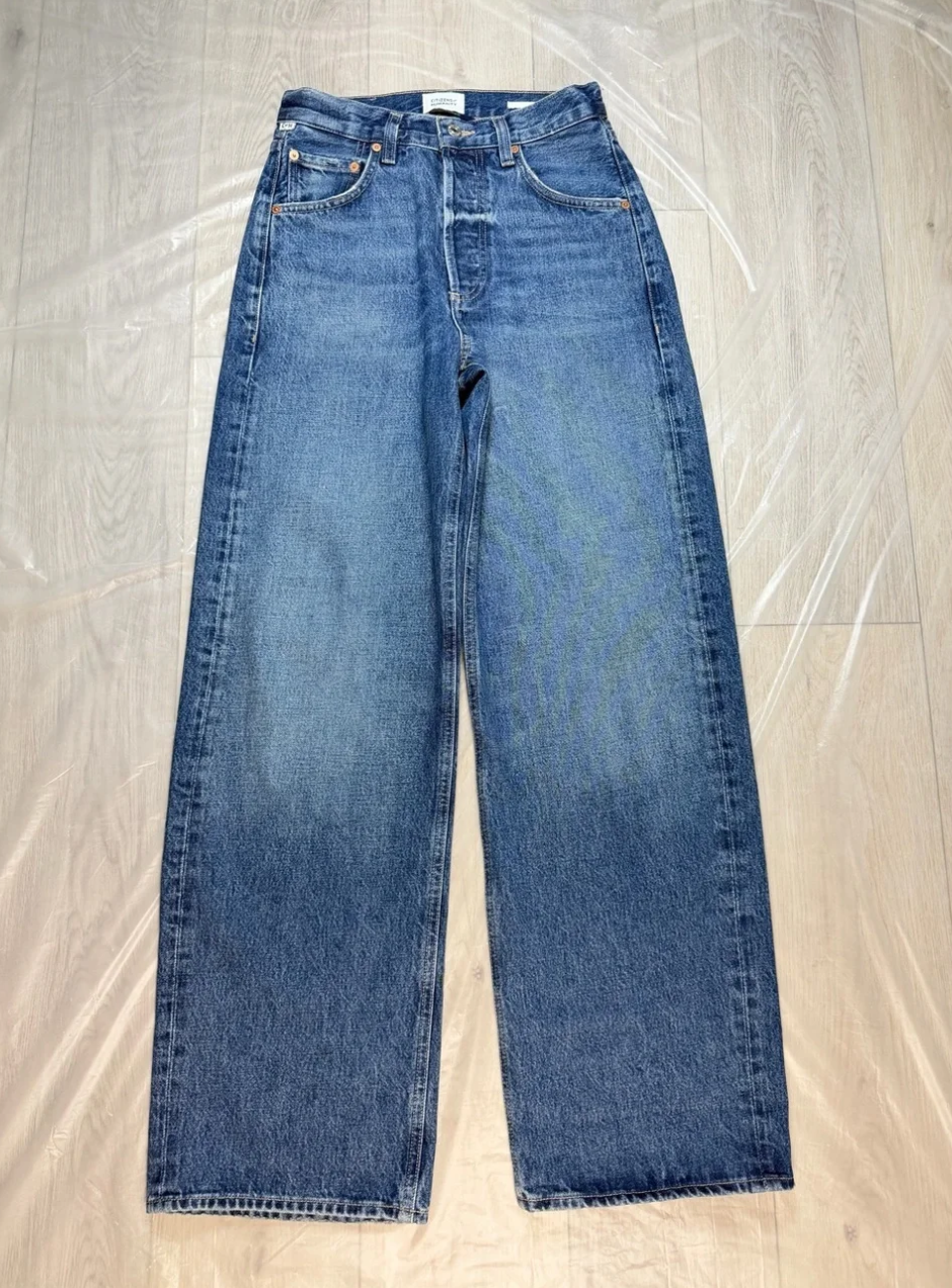 Citizens of Humanity AYLA Wide-Leg Jeans in Medium Blue Wash