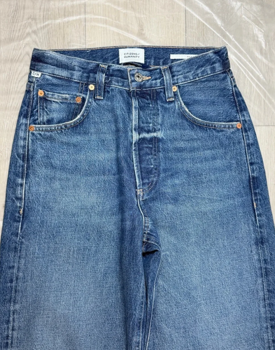 Citizens of Humanity AYLA Wide-Leg Jeans in Medium Blue Wash