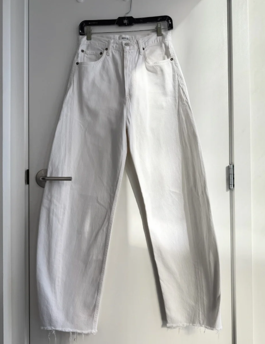 $429 Agolde LUNA Wide-Leg High-Rise Jeans — White 26