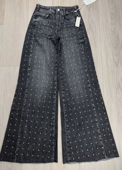 The Adi Mid-Rise Studded Flare jeans Pilcro size 23 TALL - BNWT