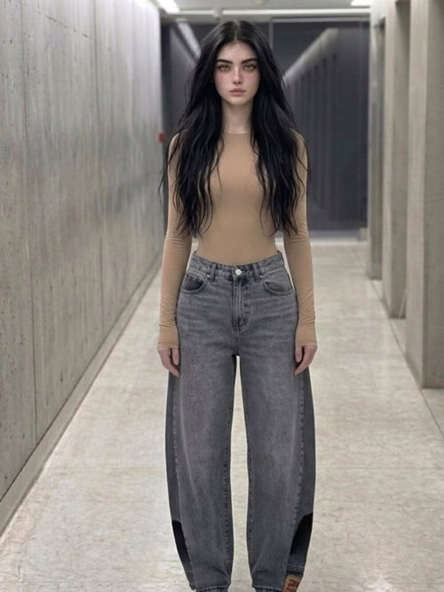 Abrand Womens barrel wide leg grey size 30 - TheRWDenimAbrand Barrel Wide Leg Grey – TheRWDenim