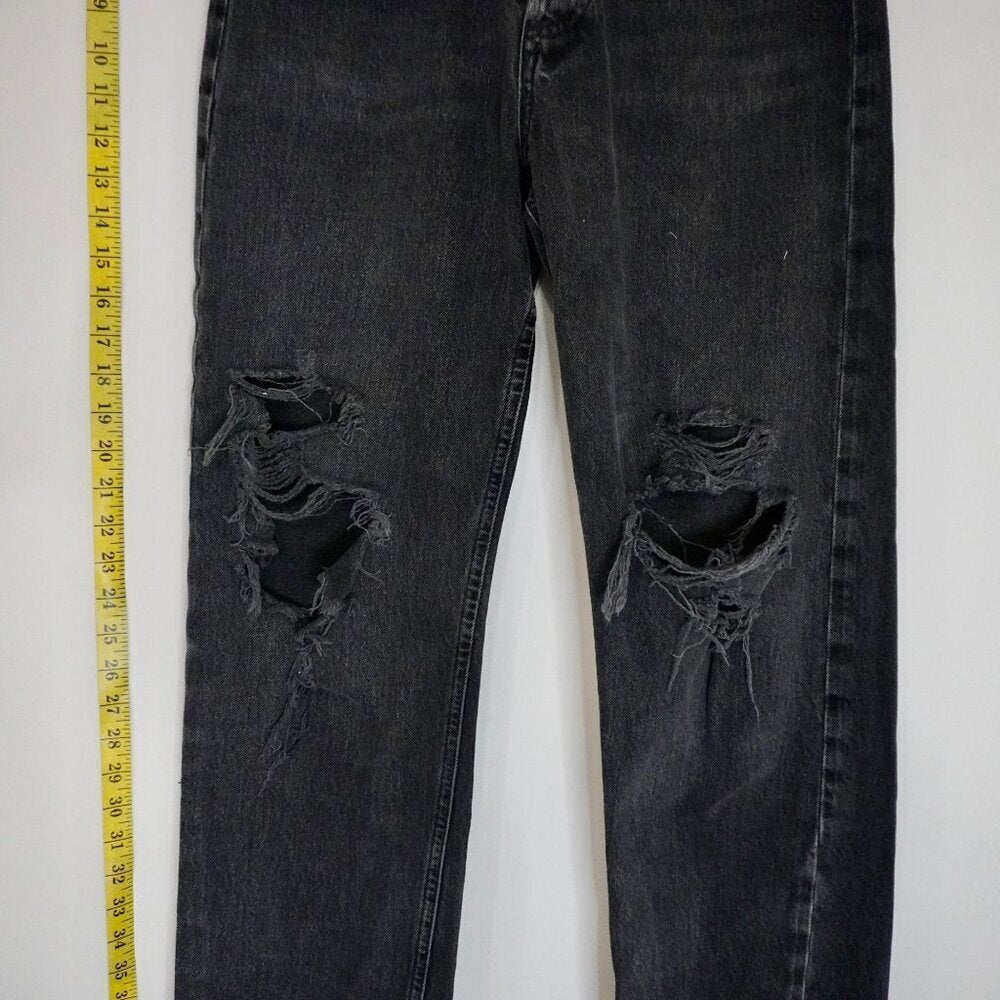 AGOLDE 90’s High Rise Loose distressed Size 25 Relaxed Fit black - TheRWDenimAGOLDE 90's High Rise Loose Distressed Relaxed Fit Black Wide-Leg – TheRWDenim