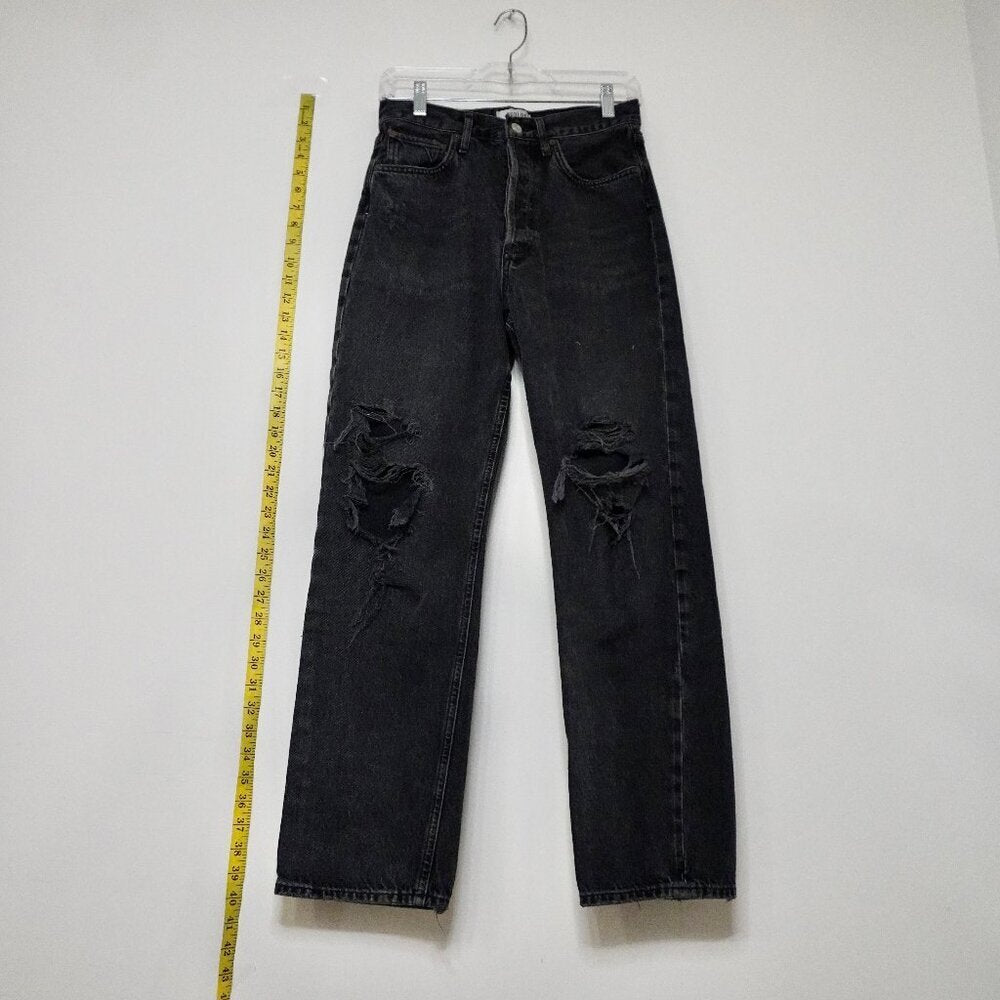 AGOLDE 90’s High Rise Loose distressed Size 25 Relaxed Fit black - TheRWDenimAGOLDE 90's High Rise Loose Distressed Relaxed Fit Black Wide-Leg – TheRWDenim