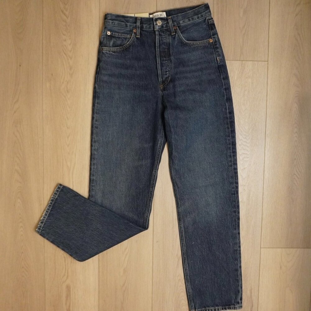 AGOLDE 90’s Jeans Size 23 Dark Blue BNWT - TheRWDenimAGOLDE 90's Dark Blue Tapered-Leg Navy – TheRWDenim