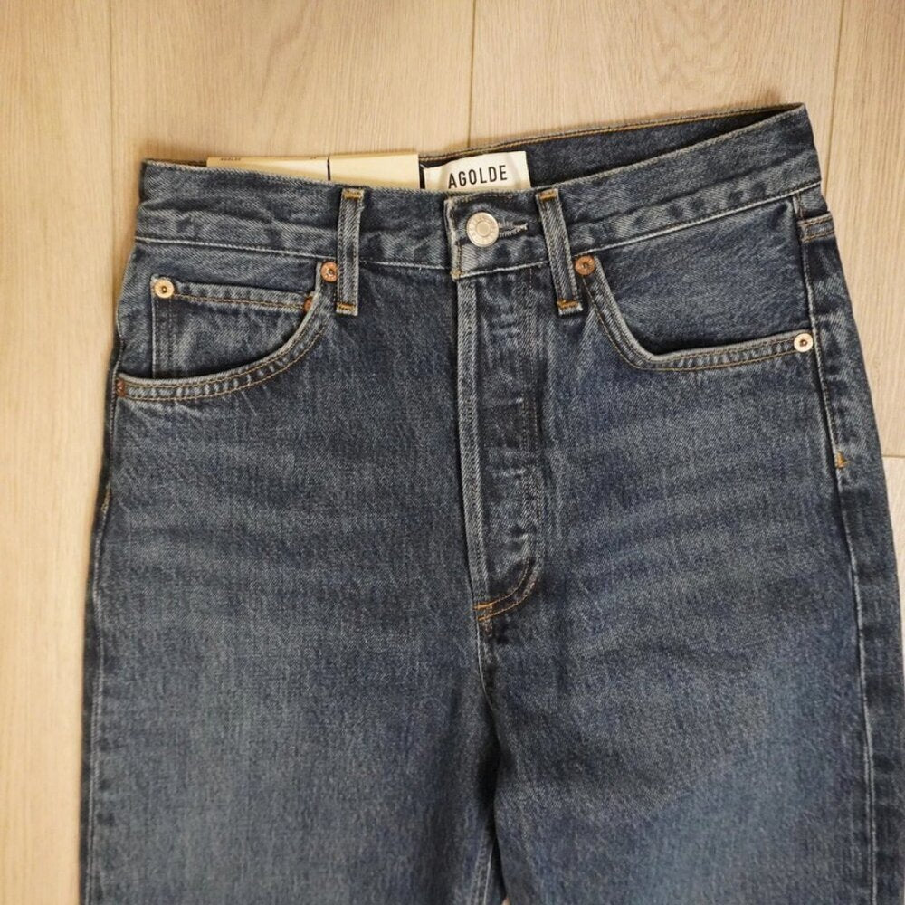 AGOLDE 90’s Jeans Size 23 Dark Blue BNWT - TheRWDenimAGOLDE 90's Dark Blue Tapered-Leg Navy – TheRWDenim