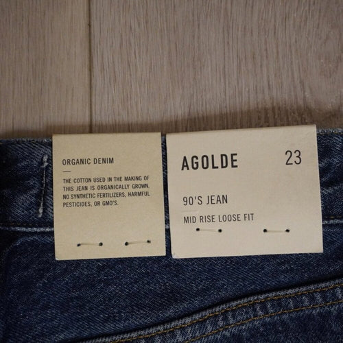 AGOLDE 90’s Jeans Size 23 Dark Blue BNWT - TheRWDenimAGOLDE 90's Dark Blue Tapered-Leg Navy – TheRWDenim
