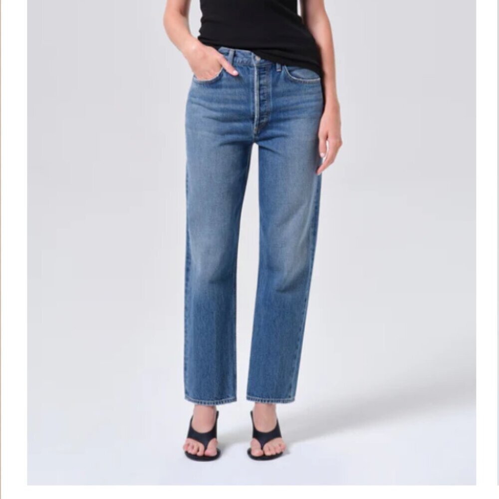 AGOLDE 90’s Jeans Size 23 Dark Blue BNWT - TheRWDenimAGOLDE 90's Dark Blue Tapered-Leg Navy – TheRWDenim