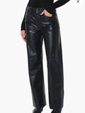 AGOLDE Arc Wide-Leg Pants in Black Faux Croc – Preloved - TheRWDenimAGOLDE Arc Black Faux Croc Wide-Leg Pants Croc-Embossed – TheRWDenim