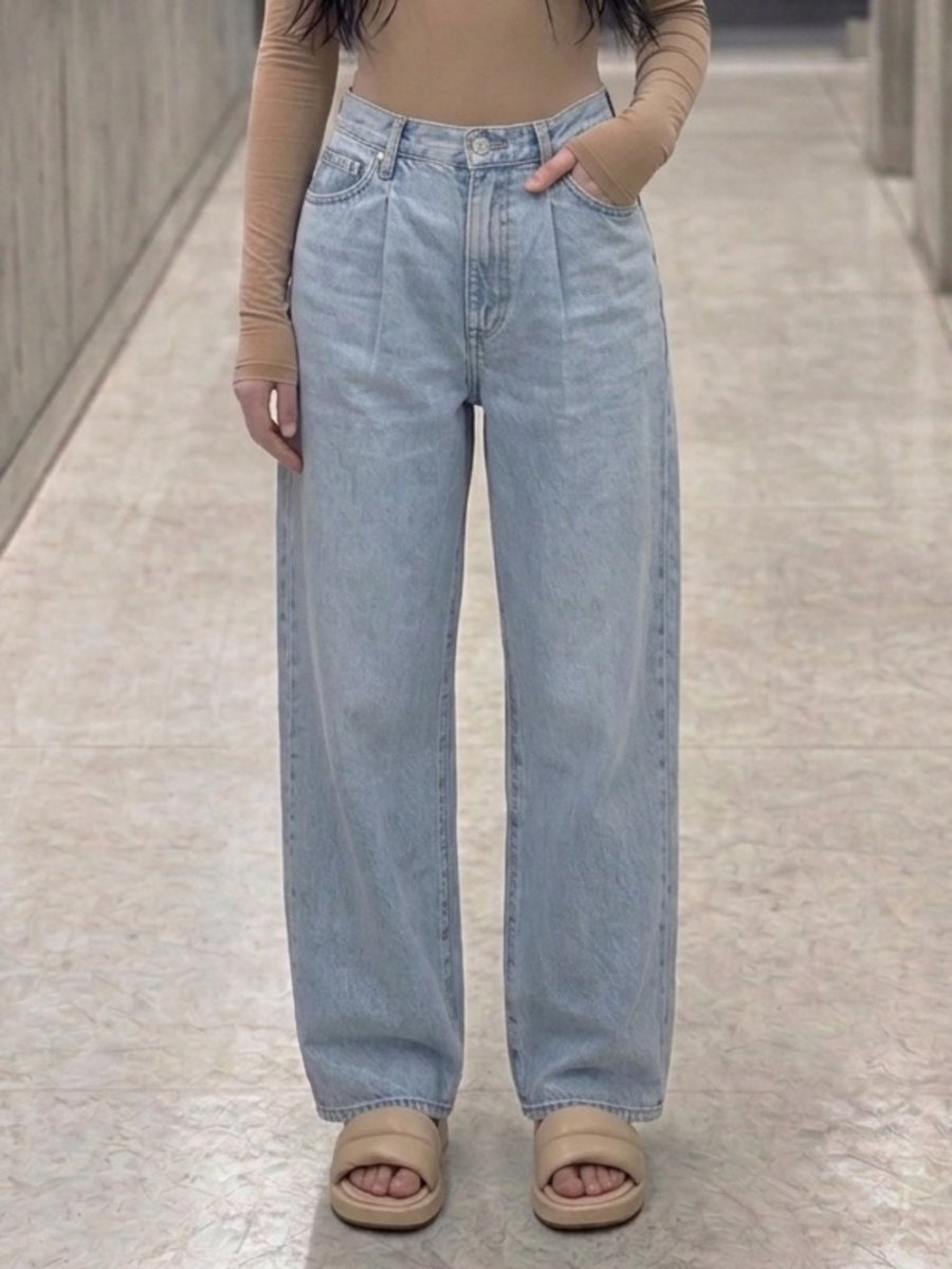 AGOLDE Dax Upside pleated waist 25 - TheRWDenimAGOLDE Dax Upside Pleated Waist Straight-Leg Blue Wash – TheRWDenim