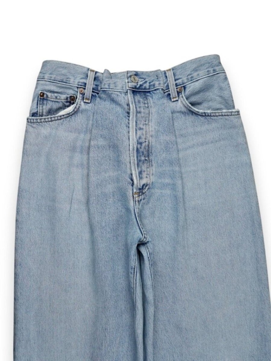 AGOLDE Dax Upside pleated waist 25 - TheRWDenimAGOLDE Dax Upside Pleated Waist Straight-Leg Blue Wash – TheRWDenim