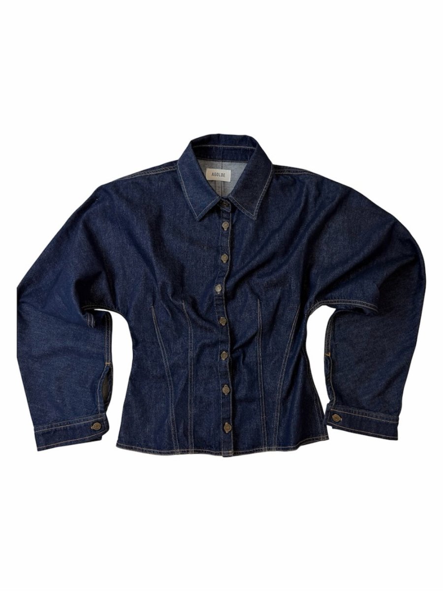 AGOLDE Devon Shirt – Preloved Size Small - TheRWDenimAGOLDE Devon Shirt Small Navy – TheRWDenim