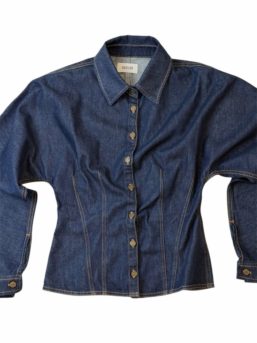 AGOLDE Devon Shirt – Preloved Size Small - TheRWDenimAGOLDE Devon Shirt Small Navy – TheRWDenim