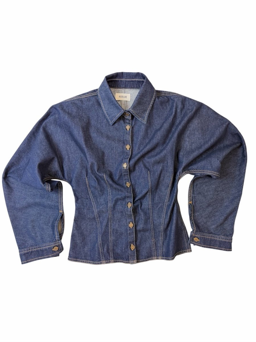 AGOLDE Devon Shirt – Preloved Size Small - TheRWDenimAGOLDE Devon Shirt Small Navy – TheRWDenim