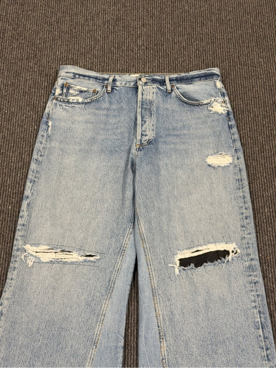 Agolde High Rise Wide Leg jeans size 32 - TheRWDenimAGOLDE High Rise Wide Leg Blue Wash – TheRWDenim