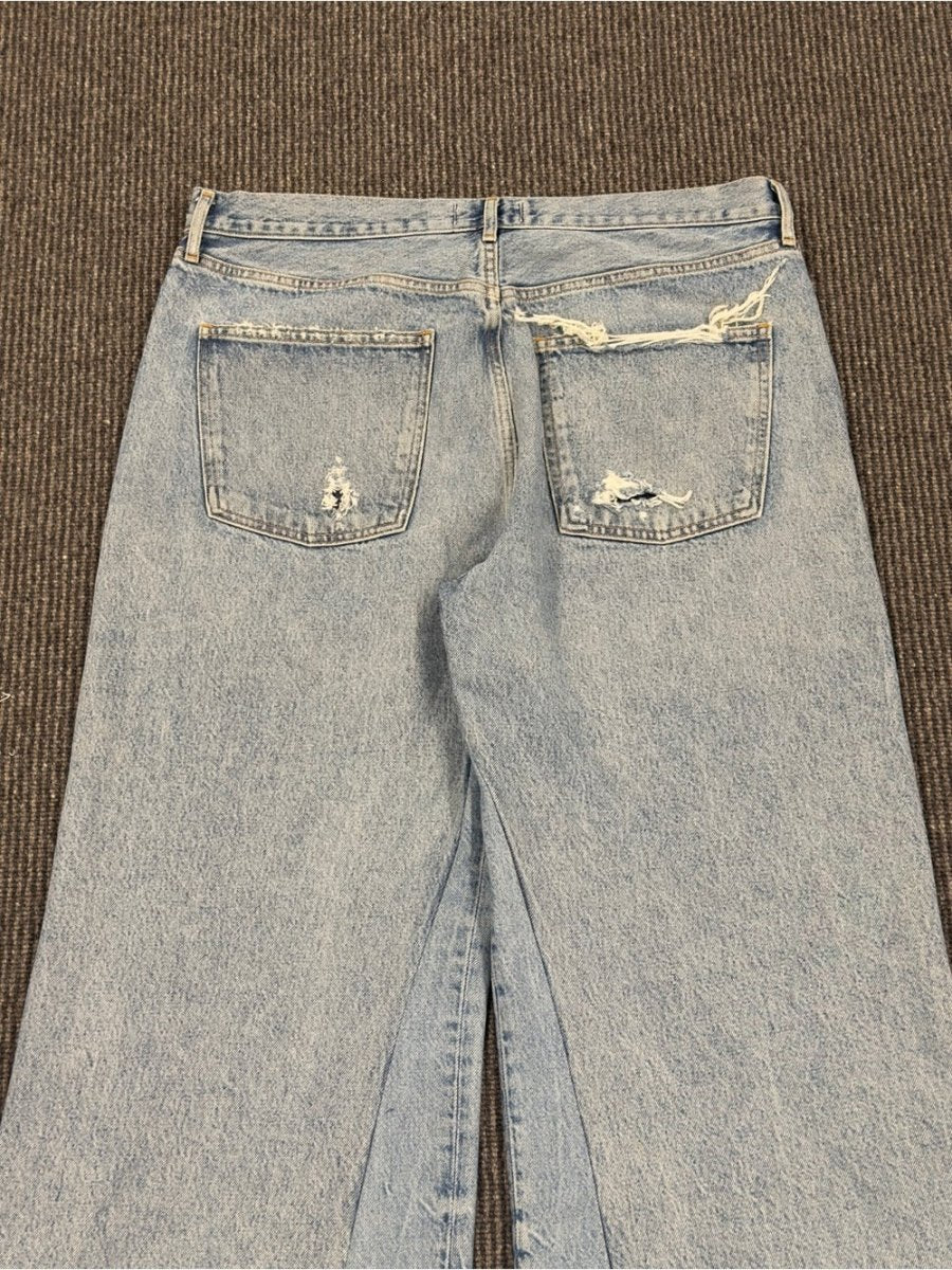 Agolde High Rise Wide Leg jeans size 32 - TheRWDenimAGOLDE High Rise Wide Leg Blue Wash – TheRWDenim