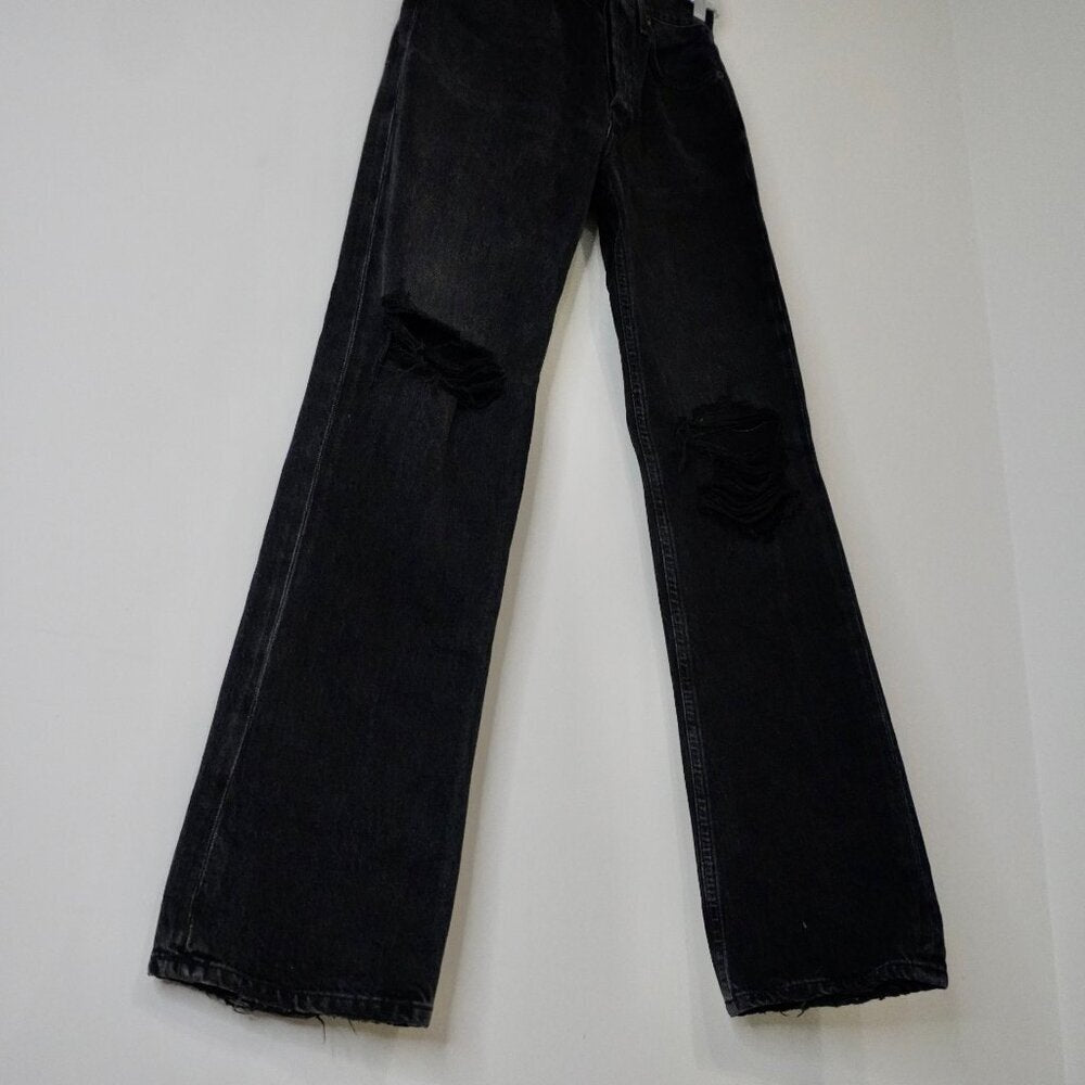 AGOLDE Lana Mid-Rise Jeans – Black (Size 25) - TheRWDenimAGOLDE Lana Mid-Rise – Black Straight-Leg – TheRWDenim