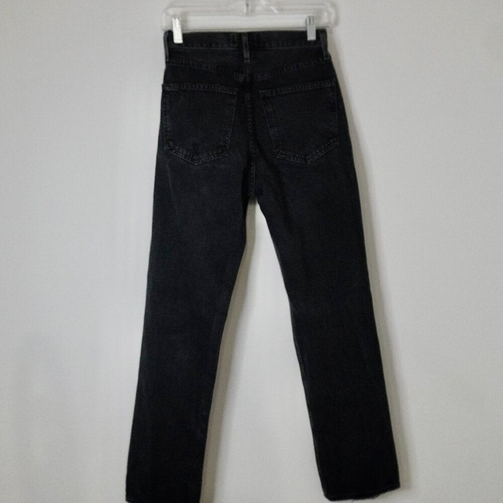 AGOLDE Lana Mid-Rise Jeans – Black (Size 25) - TheRWDenimAGOLDE Lana Mid-Rise – Black Straight-Leg – TheRWDenim