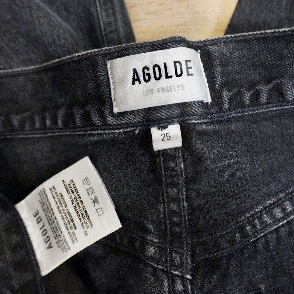 AGOLDE Lana Mid-Rise Jeans – Black (Size 25) - TheRWDenimAGOLDE Lana Mid-Rise – Black Straight-Leg – TheRWDenim