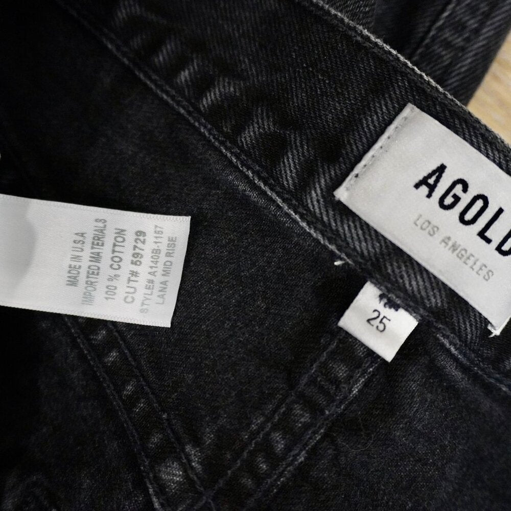 AGOLDE Lana Mid-Rise Jeans – Black (Size 25) - TheRWDenimAGOLDE Lana Mid-Rise – Black Straight-Leg – TheRWDenim