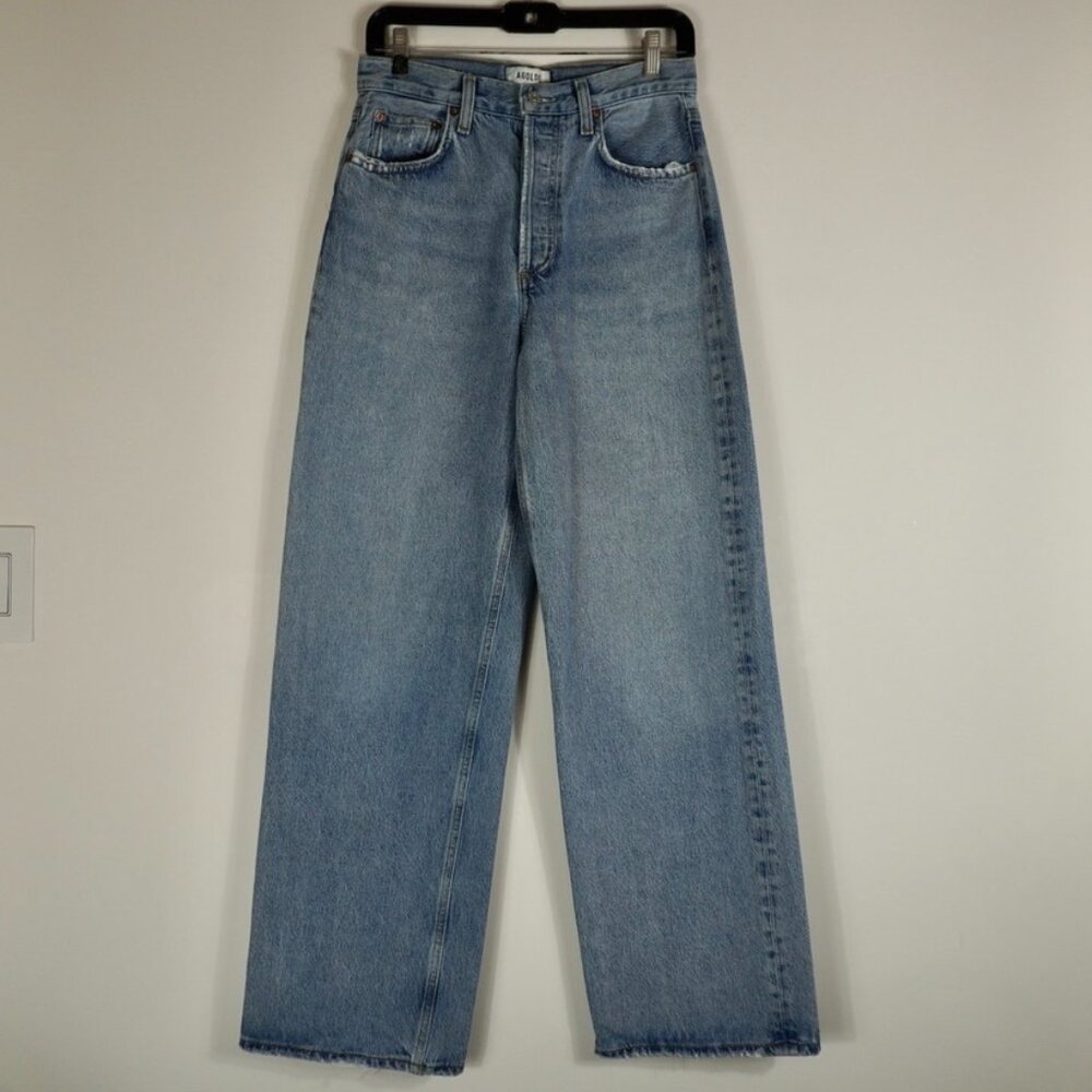 Agolde Low Slung Baggy size 24 - TheRWDenimAGOLDE Low Slung Baggy Wide-Leg Blue Wash – TheRWDenim