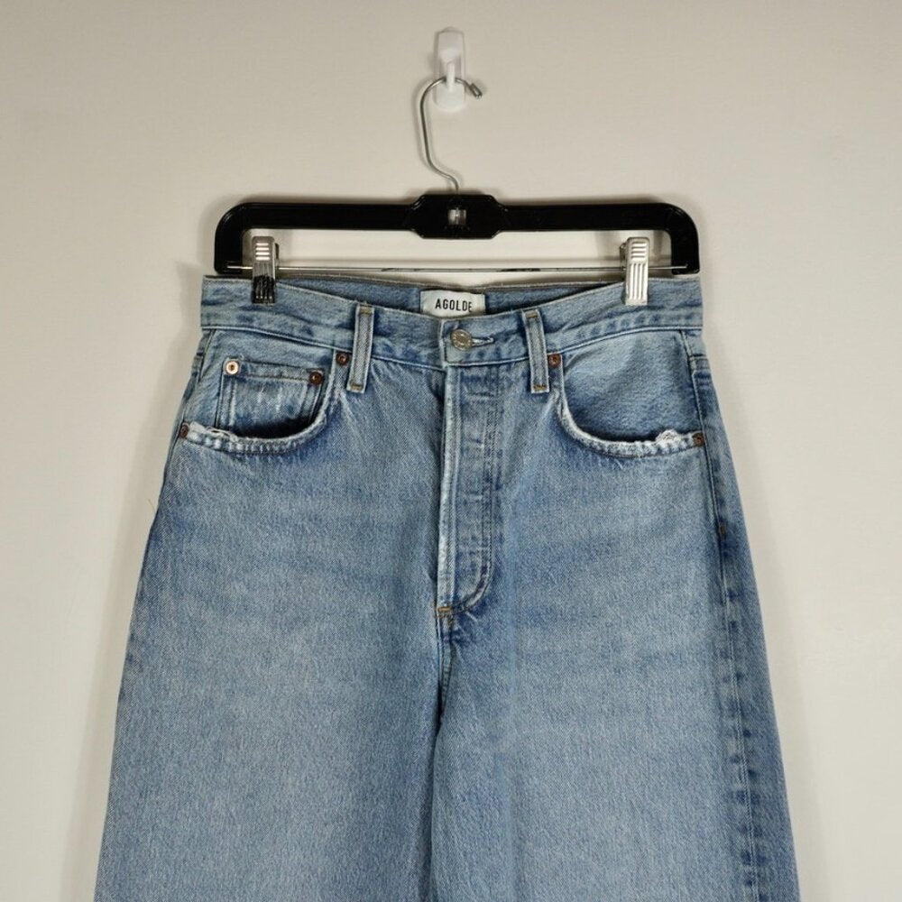 Agolde Low Slung Baggy size 24 - TheRWDenimAGOLDE Low Slung Baggy Wide-Leg Blue Wash – TheRWDenim