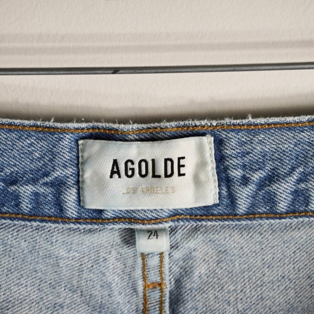 Agolde Low Slung Baggy size 24 - TheRWDenimAGOLDE Low Slung Baggy Wide-Leg Blue Wash – TheRWDenim