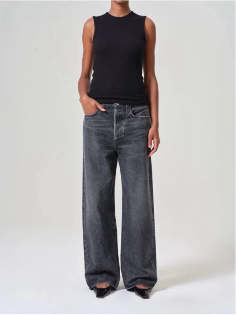 Agolde low slung baggy Wide-Leg High Rise Jeans in Washed Blac - TheRWDenimAGOLDE Low Slung Baggy Wide-Leg High Rise in Washed Black – TheRWDenim