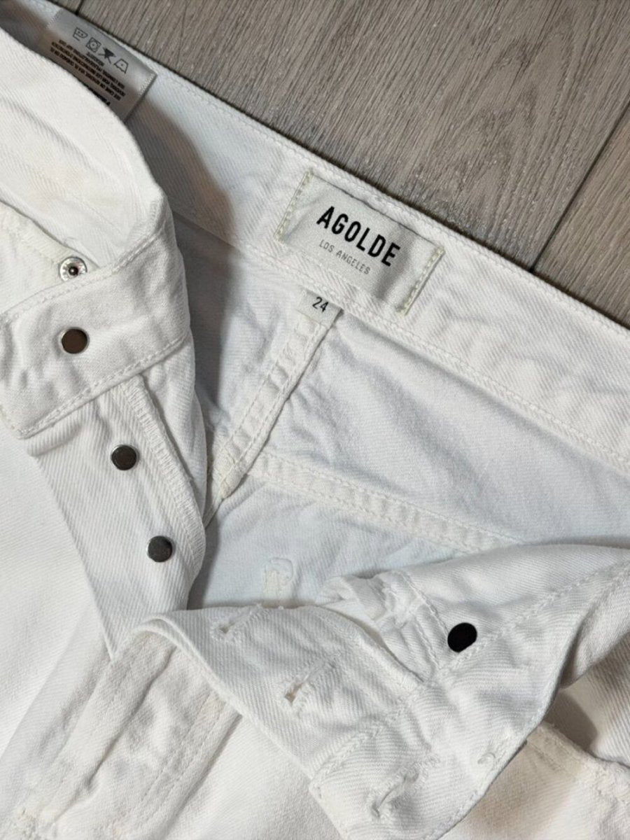 Agolde "LUNA" in white size 24 women's jeans - TheRWDenimAGOLDE Luna In White Wide-Leg – TheRWDenim