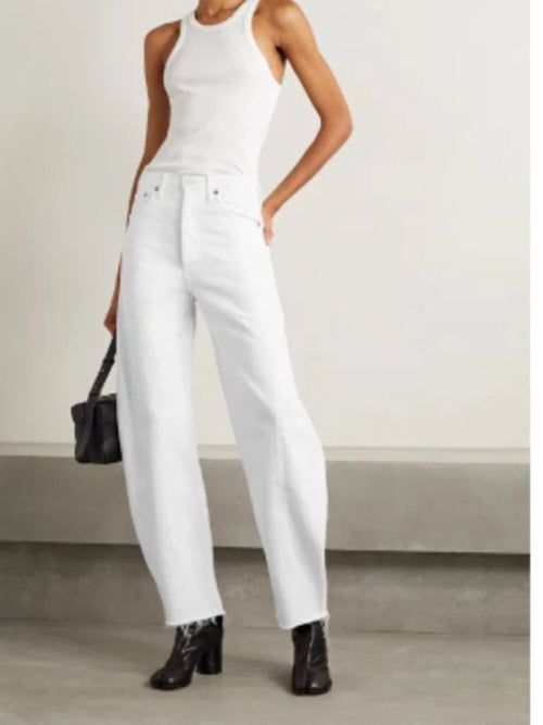 Agolde "LUNA" in white size 24 women's jeans - TheRWDenimAGOLDE Luna In White Wide-Leg – TheRWDenim