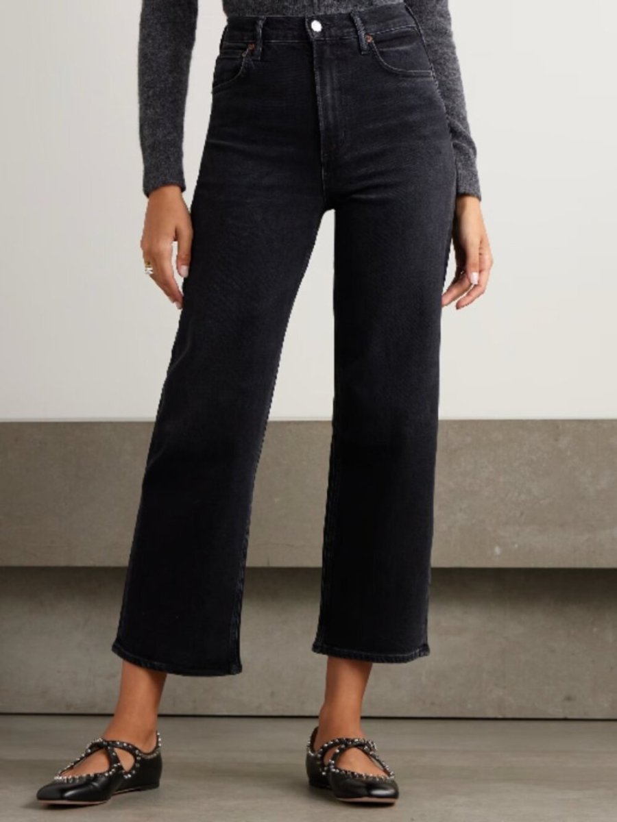 Agolde Ren High Rise 24 - TheRWDenimAGOLDE Ren High Rise Wide-Leg Black – TheRWDenim