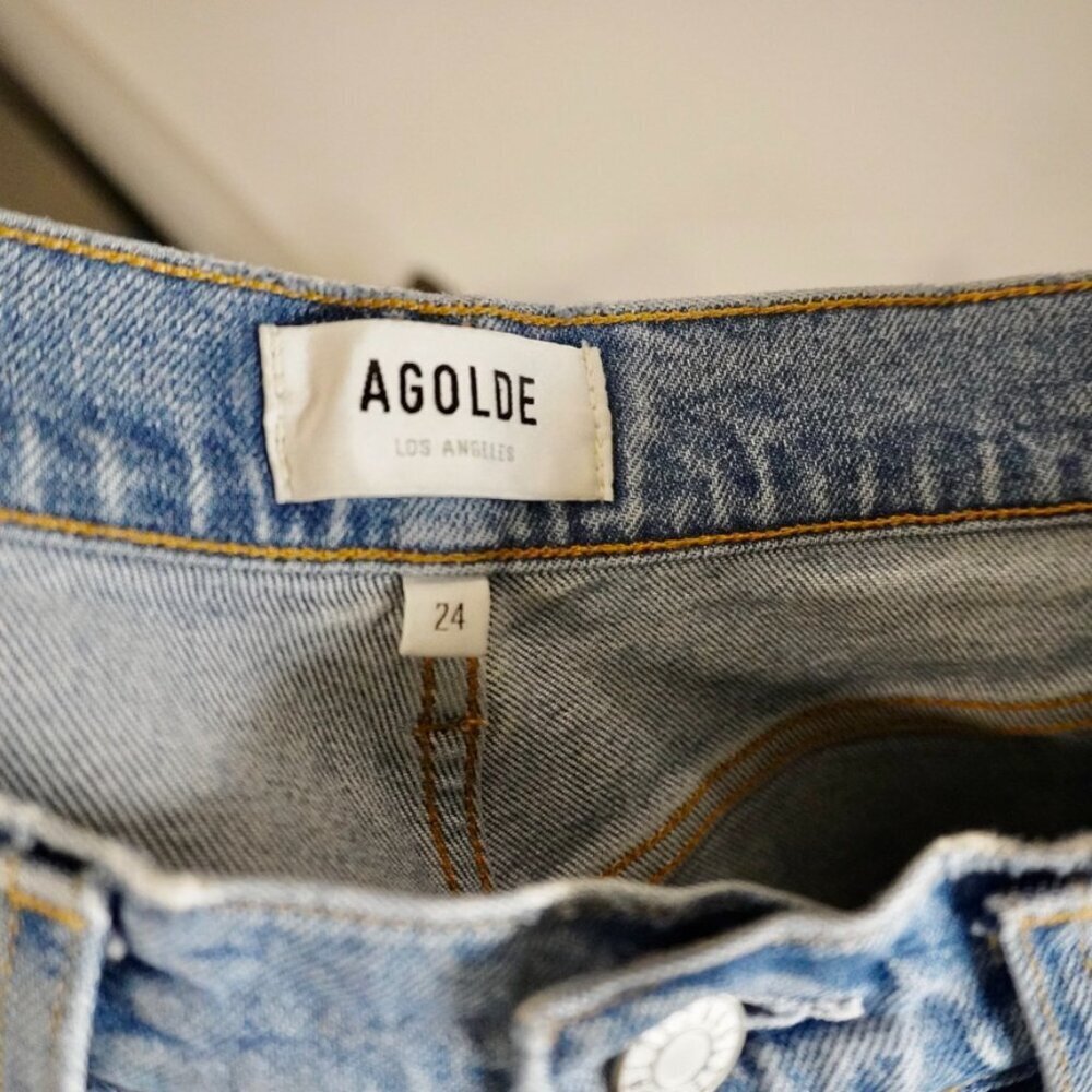 AGOLDE Riley High Rise Slim Straight Jeans Size 24 - TheRWDenimAGOLDE Riley High Rise Slim Straight Blue Wash – TheRWDenim