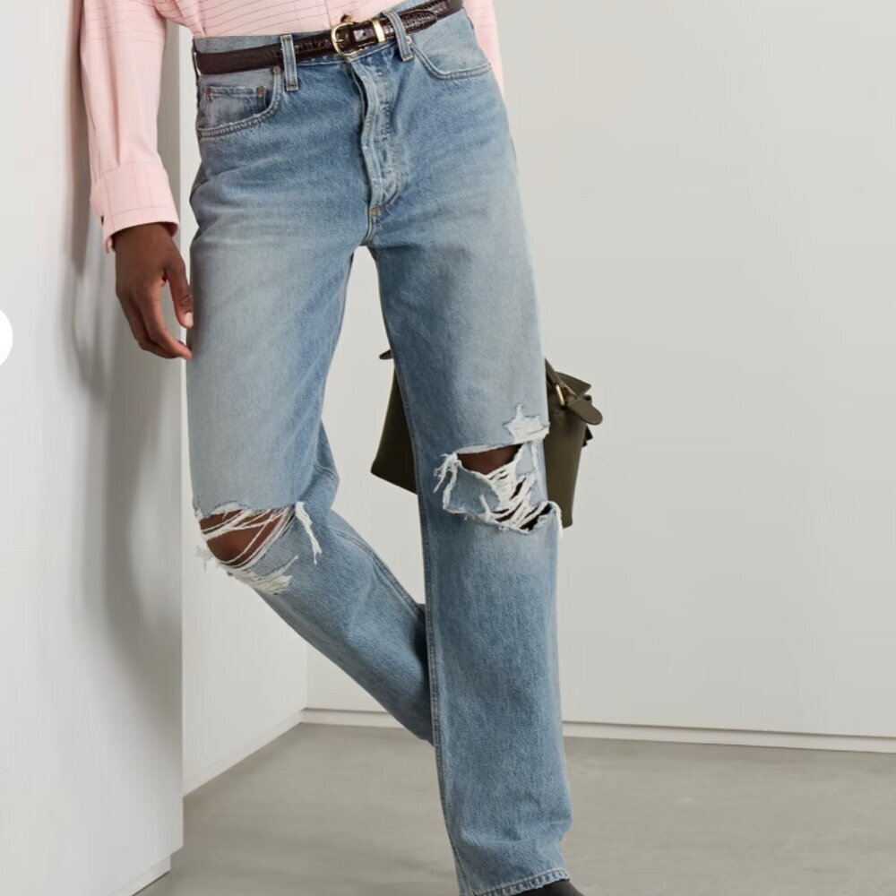 AGOLDE Riley High Rise Slim Straight Jeans Size 24 - TheRWDenimAGOLDE Riley High Rise Slim Straight Blue Wash – TheRWDenim