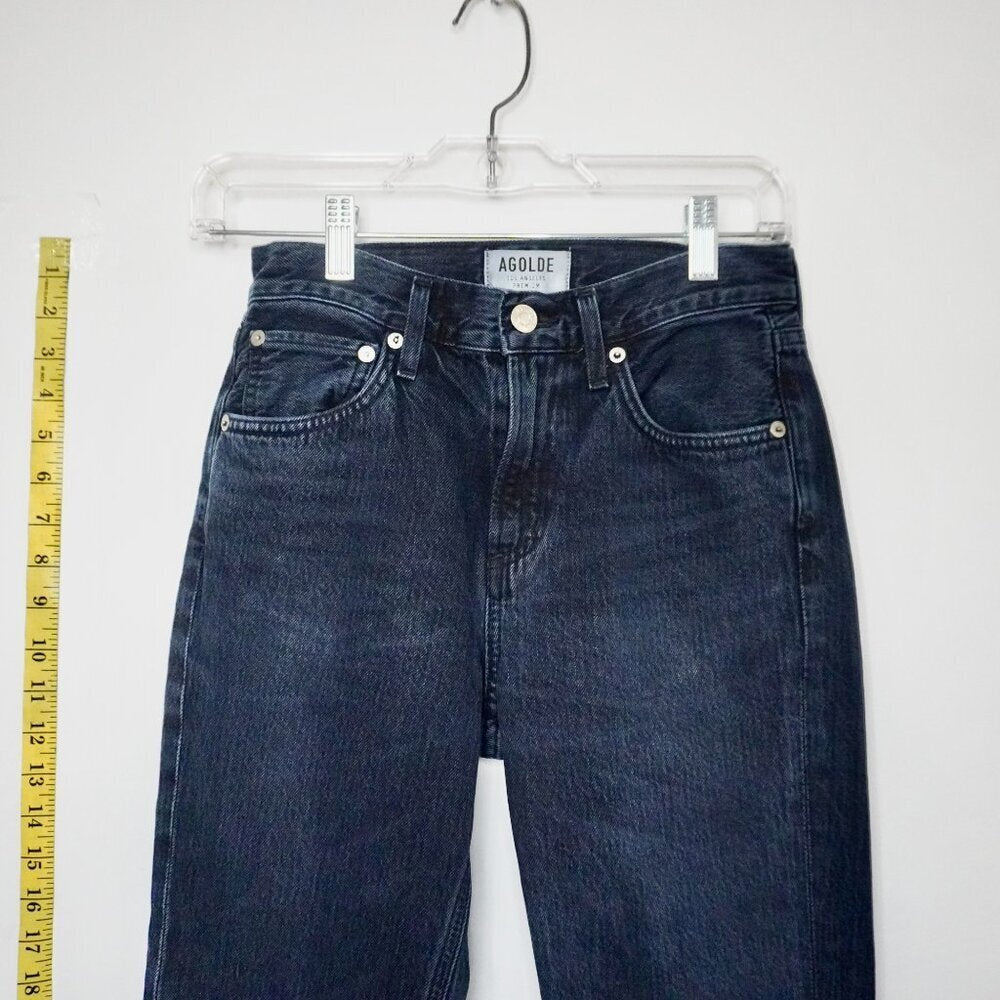 AGOLDE Riley High Rise Straight Crop Jeans Size 23 Black - TheRWDenimAGOLDE Riley High Rise Straight Crop Black Straight-Leg – TheRWDenim