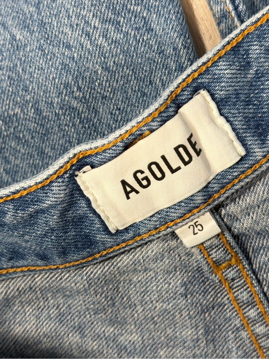 AGOLDE Vane Jeans – Preloved Size 25P - TheRWDenimAGOLDE Vane Wide-Leg Blue Wash – TheRWDenim