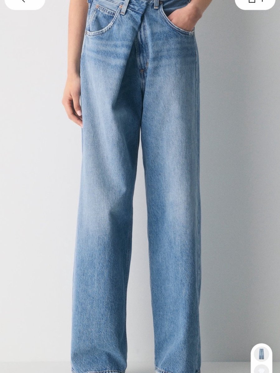AGOLDE Vane Jeans – Preloved Size 25P - TheRWDenimAGOLDE Vane Wide-Leg Blue Wash – TheRWDenim