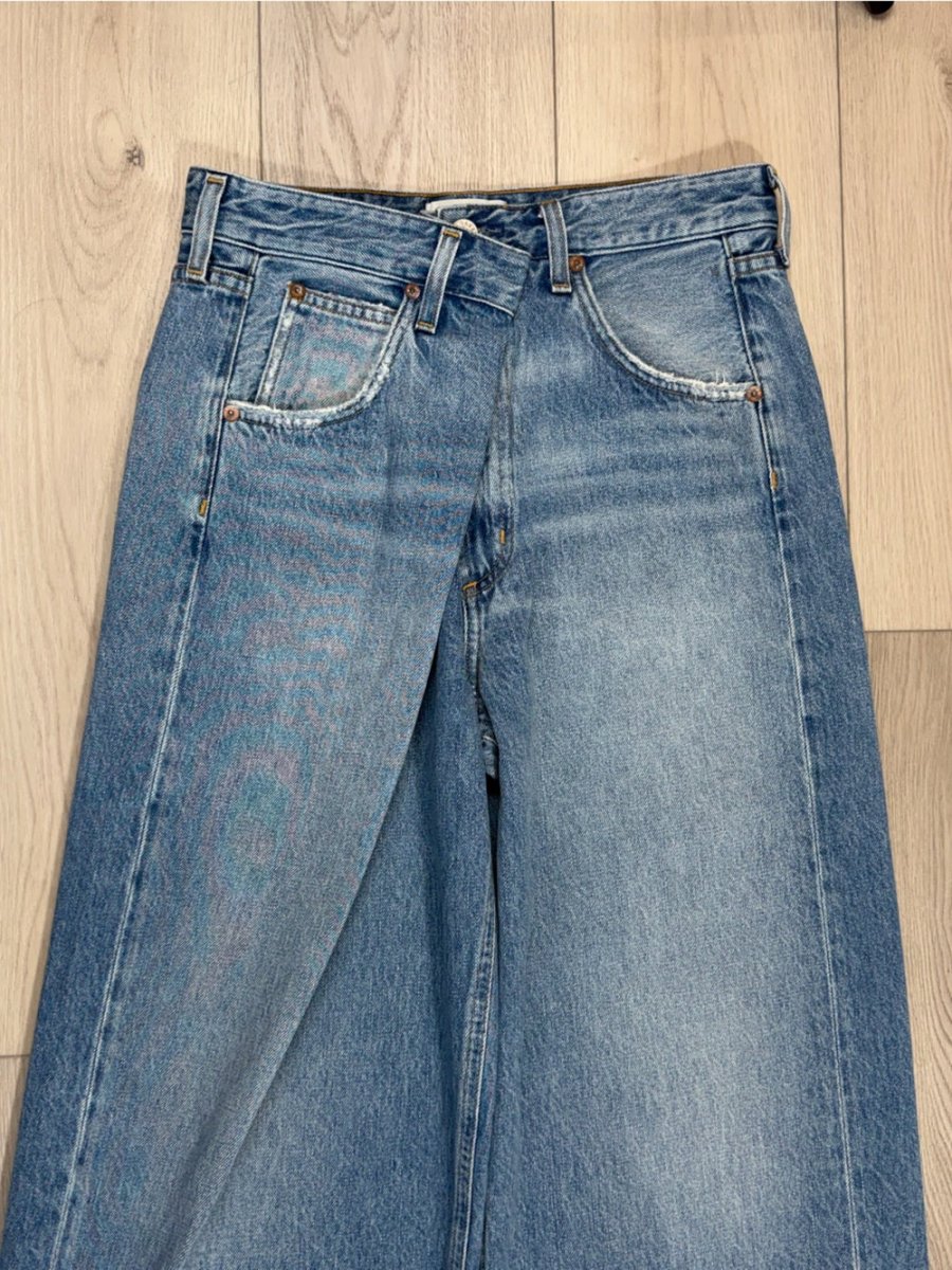 AGOLDE Vane Jeans – Preloved Size 25P - TheRWDenimAGOLDE Vane Wide-Leg Blue Wash – TheRWDenim
