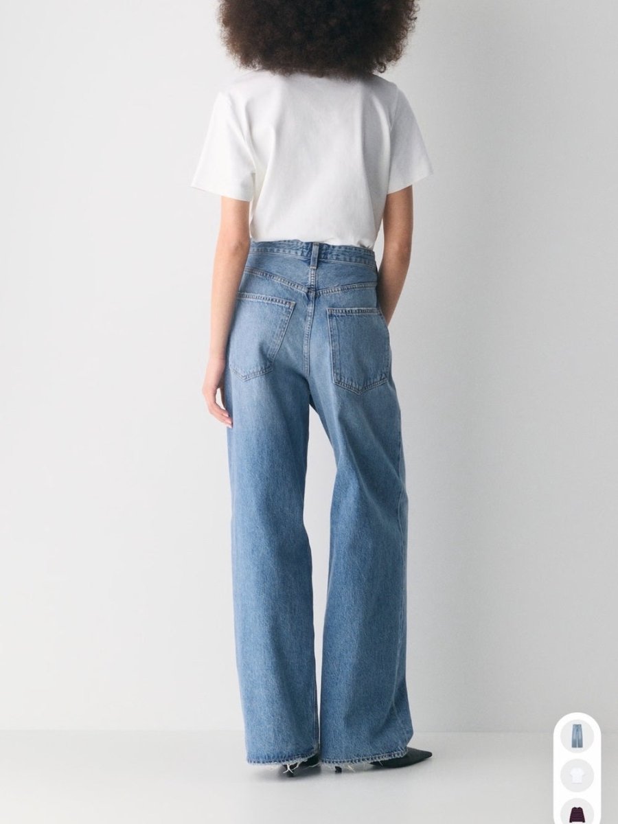 AGOLDE Vane Jeans – Preloved Size 25P - TheRWDenimAGOLDE Vane Wide-Leg Blue Wash – TheRWDenim
