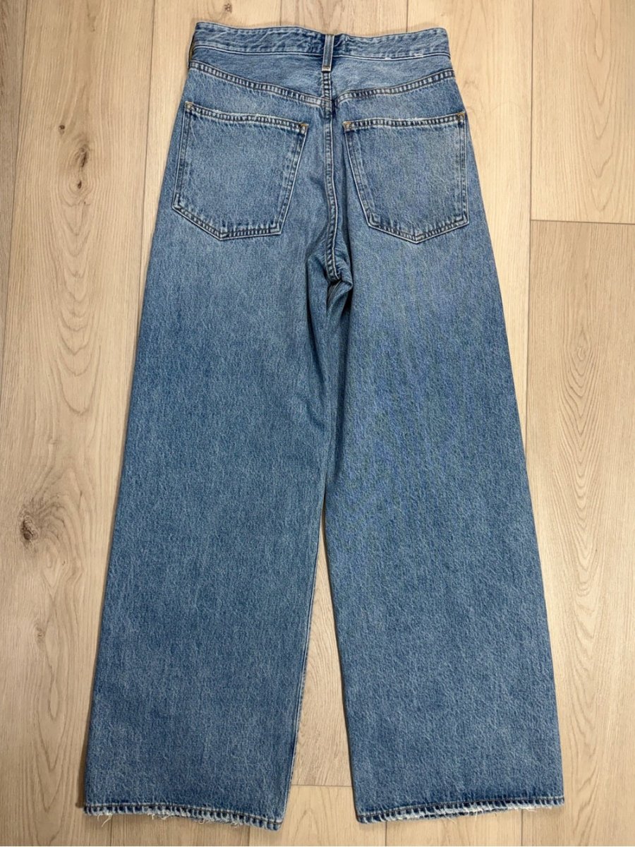 AGOLDE Vane Jeans – Preloved Size 25P - TheRWDenimAGOLDE Vane Wide-Leg Blue Wash – TheRWDenim