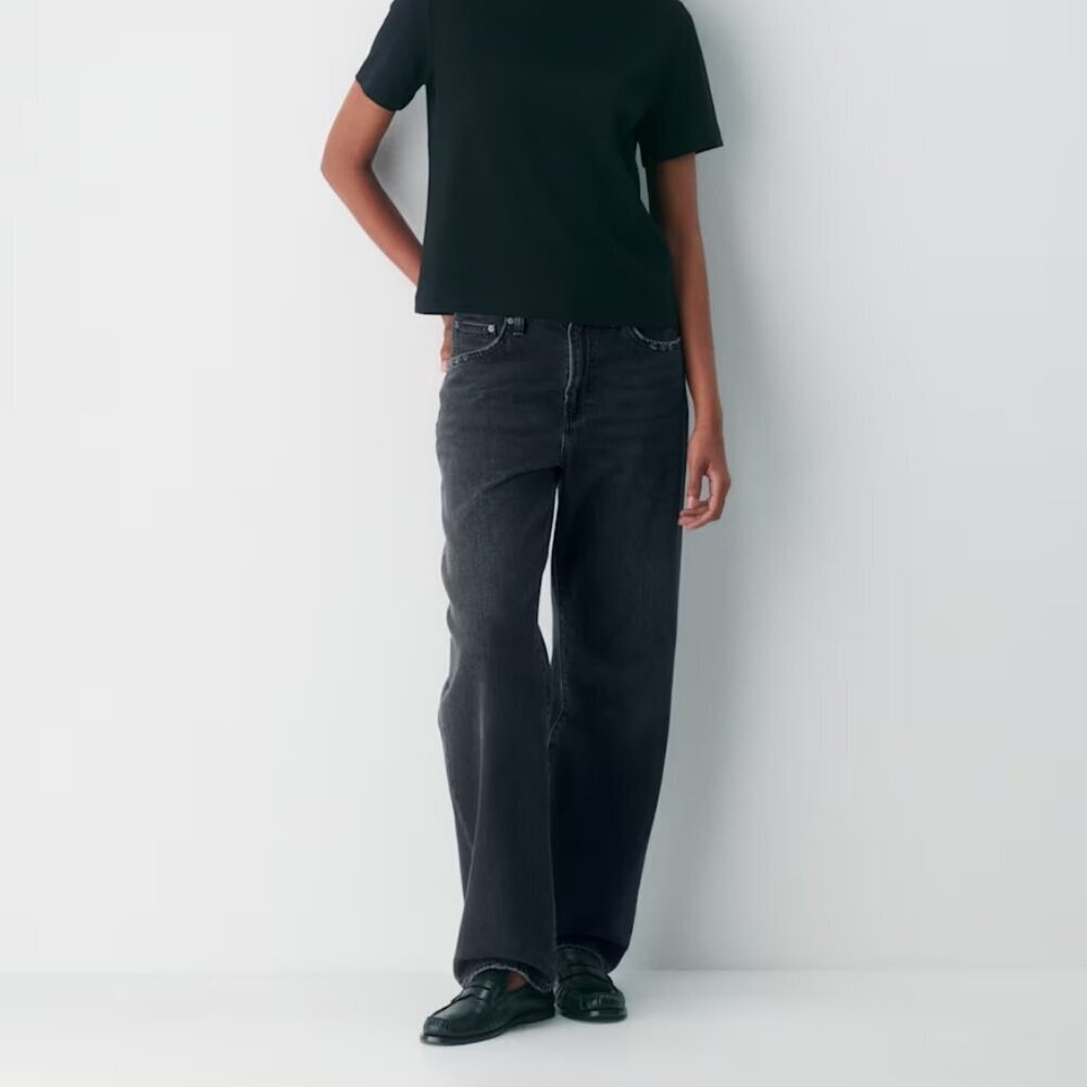 Aritizia Jeans Denim Forum the marlo high rise size 23 in black - TheRWDenimDenim Forum Aritzia the Marlo High Rise in Black Wide-Leg – TheRWDenim