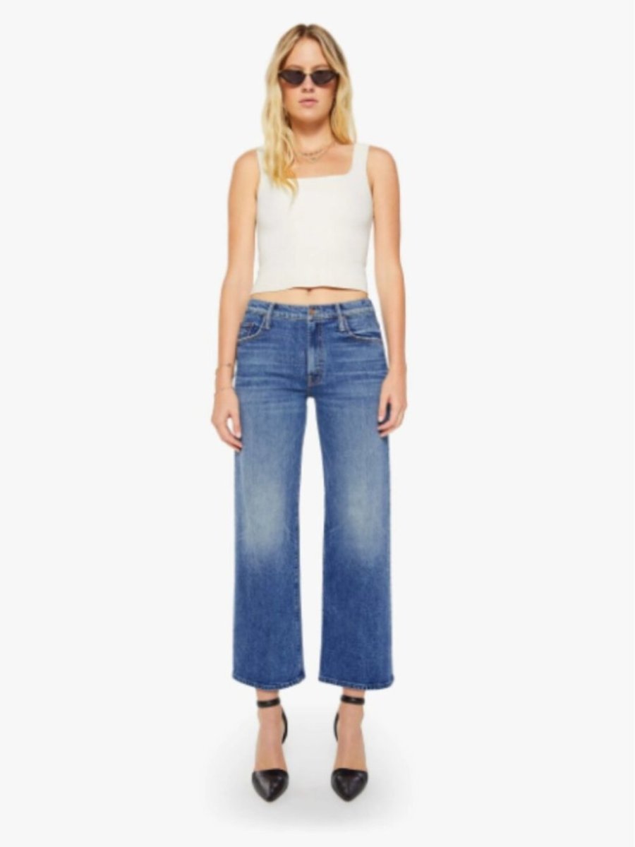 BNWT MOTHER The Mid Rise Maven Flood size 27 - TheRWDenimMOTHER The Mid Rise Maven Flood Wide-Leg Blue Wash – TheRWDenim
