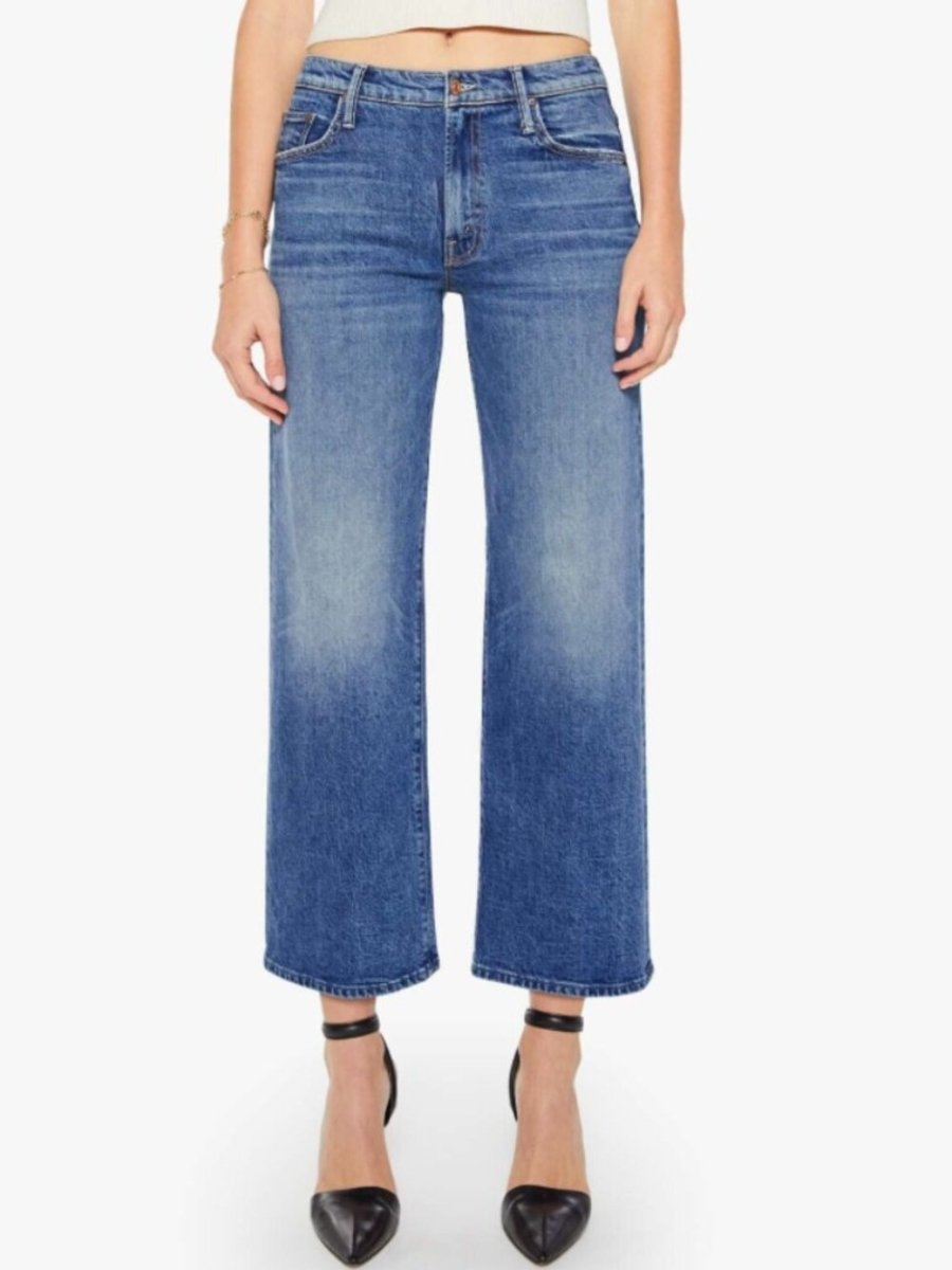 BNWT MOTHER The Mid Rise Maven Flood size 27 - TheRWDenimMOTHER The Mid Rise Maven Flood Wide-Leg Blue Wash – TheRWDenim