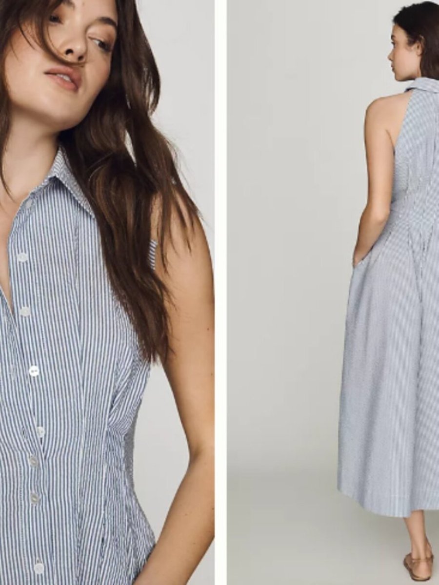 BNWT Tobie Sleeveless Shirtdress by Exquise in XS - TheRWDenimExquise Tobie Sleeveless Shirtdress in XS Striped – TheRWDenim