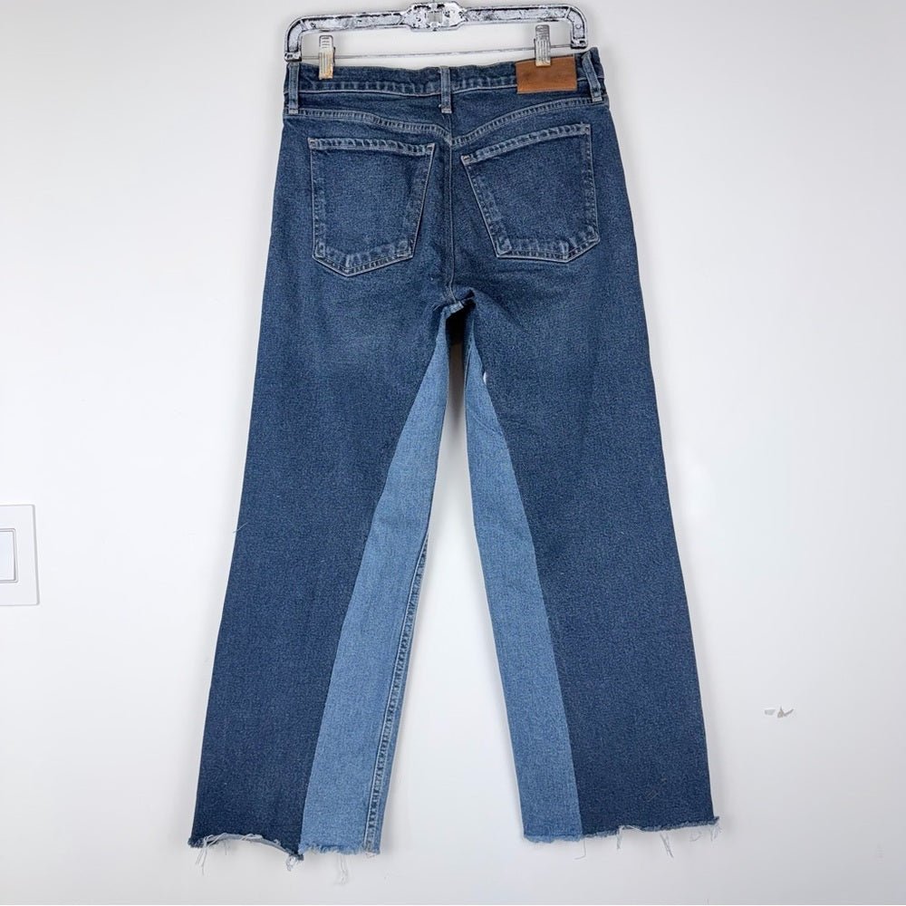 Citizens of humanity two tone reworked in size 27 - TheRWDenimCitizens of Humanity Two Tone Wide-Leg Blue Wash Upcycled Reworked Denim – TheRWDenim